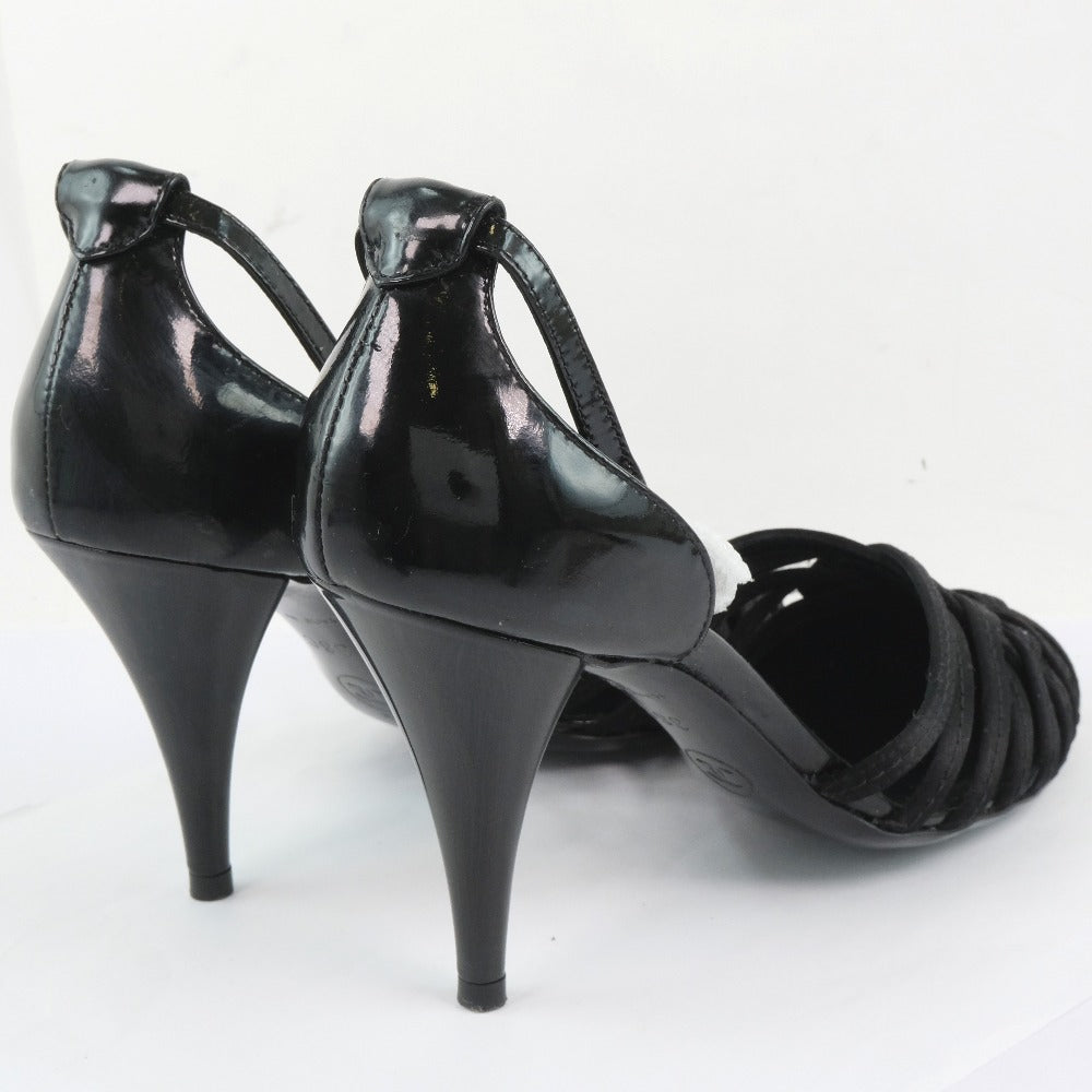 Chanel Patent Leather Satin Sandals