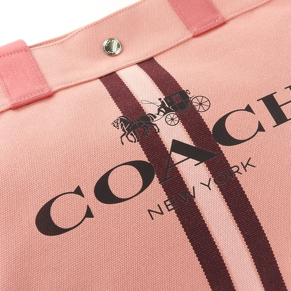 USED COACH Canvas Tote Bag 391 Pink Bordeaux