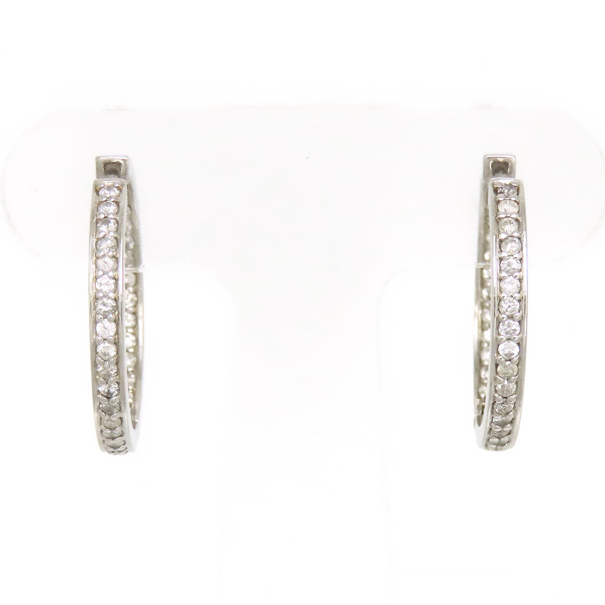14k Gold Diamond Hoop Earrings