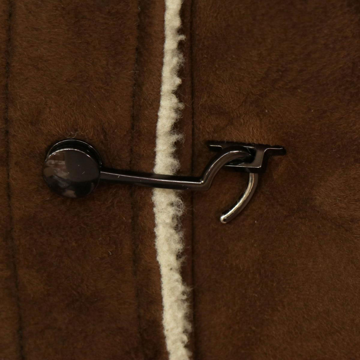 Hermes Leather Shearling Jacket Brown Ivory