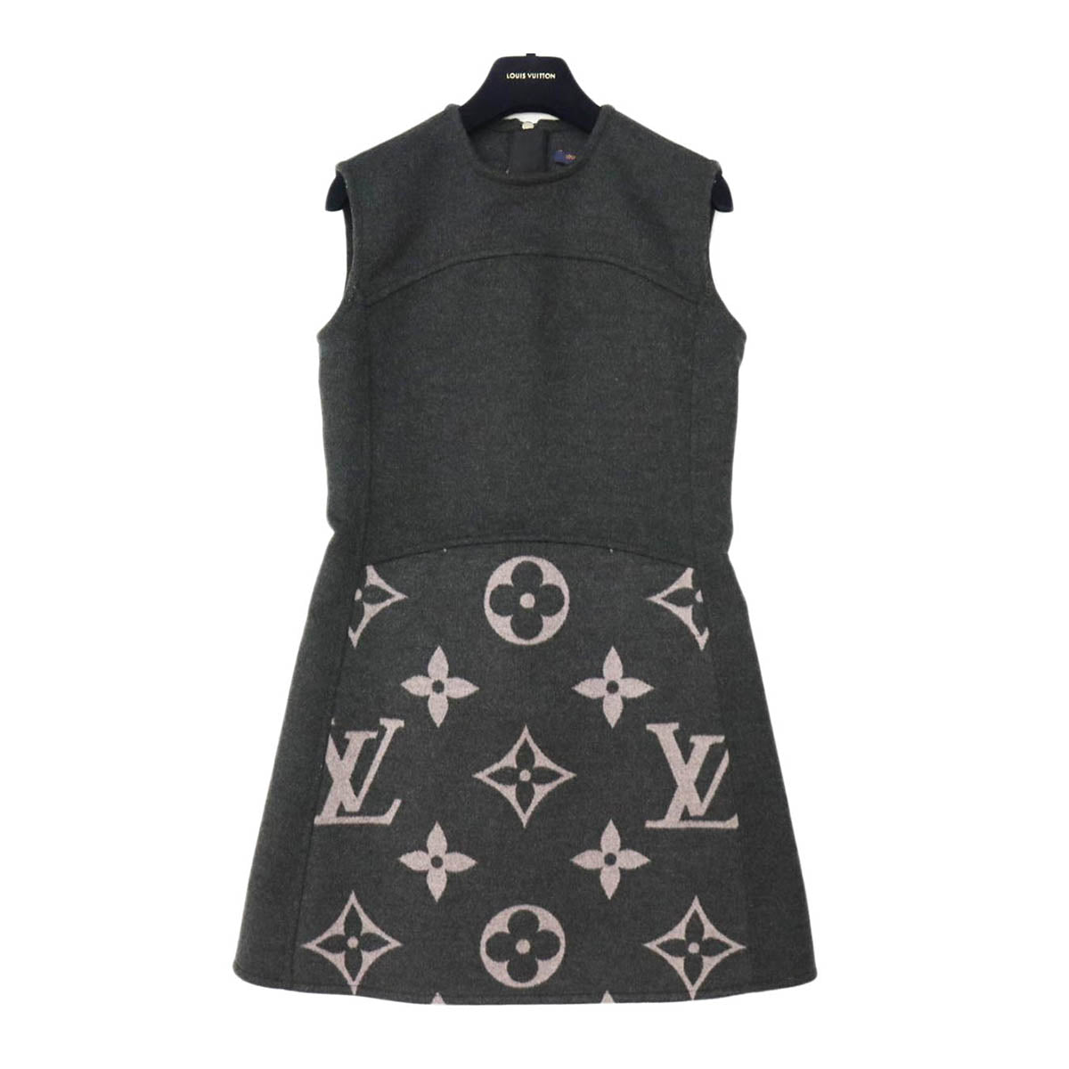 Louis Vuitton Wool Monogram Sleeveless Dress