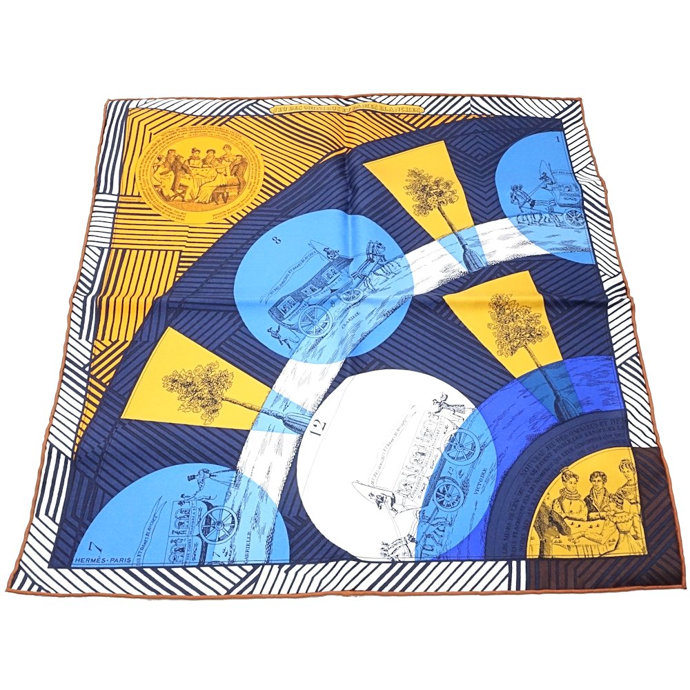 Hermes Omnibus et Dame Blanche Jeu Silk Scarf