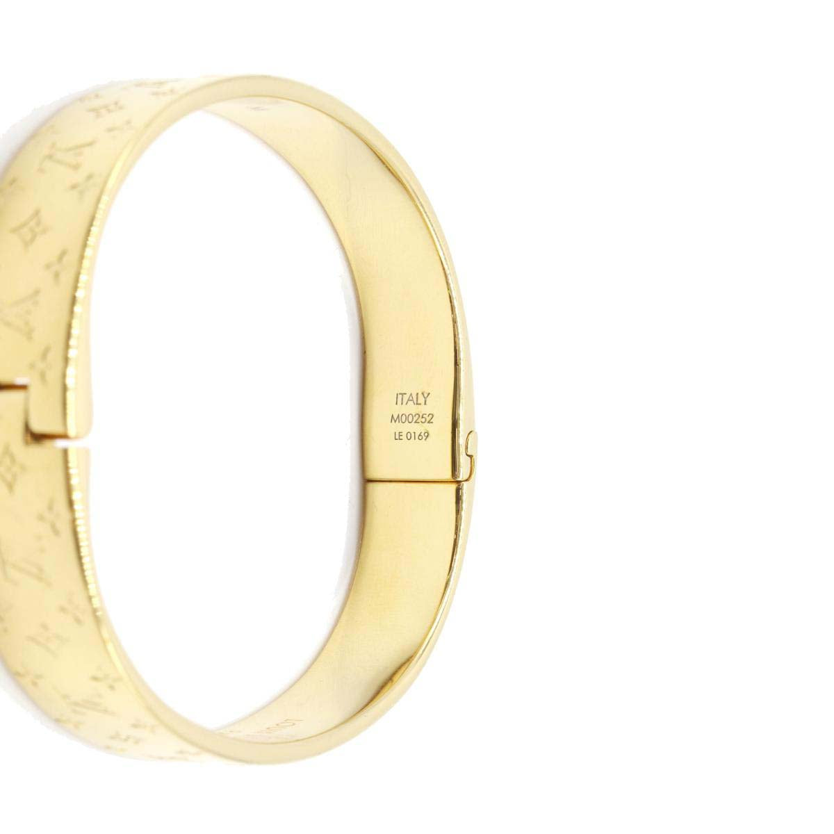 Authentic Louis Vuitton Nanogram Cuff Bangle Bracelet Size M Gold Tone  M00252