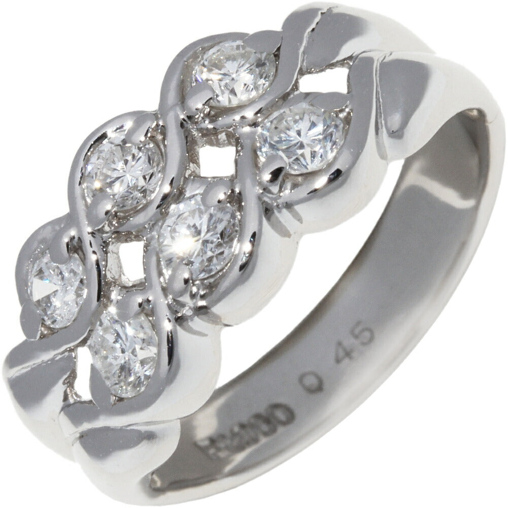 Pt900 Platinum Diamond Ring 0.45ct