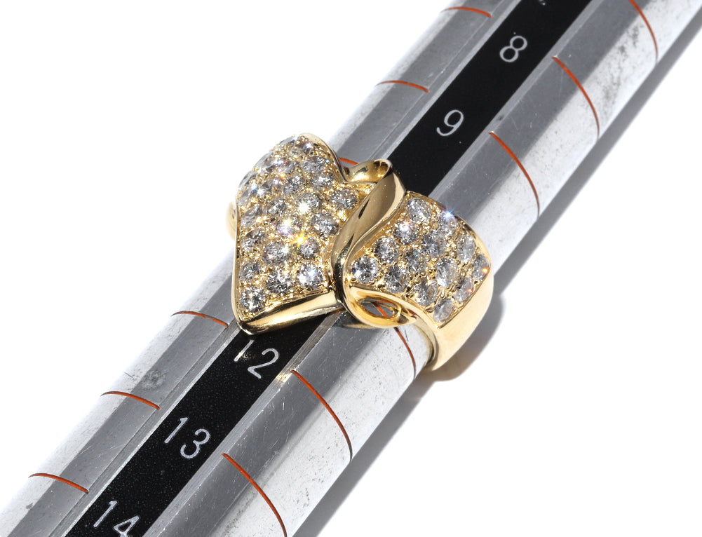 K18YG Yellow Gold Diamond Ring 1.23ct Size 10.5