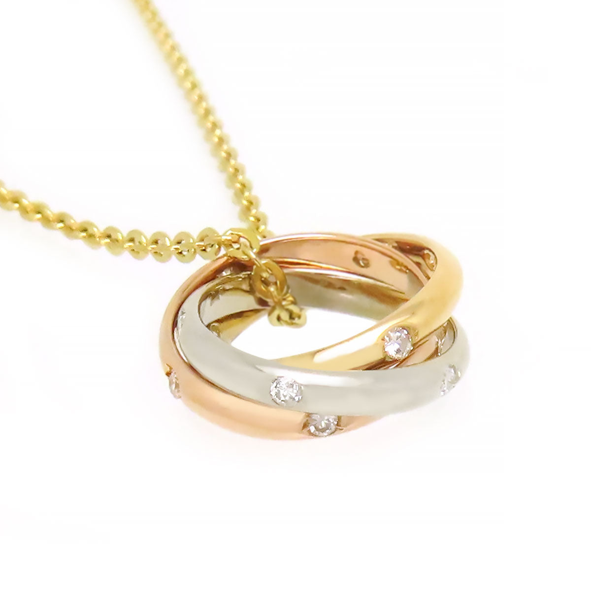 18k Gold Diamond Trinity Necklace