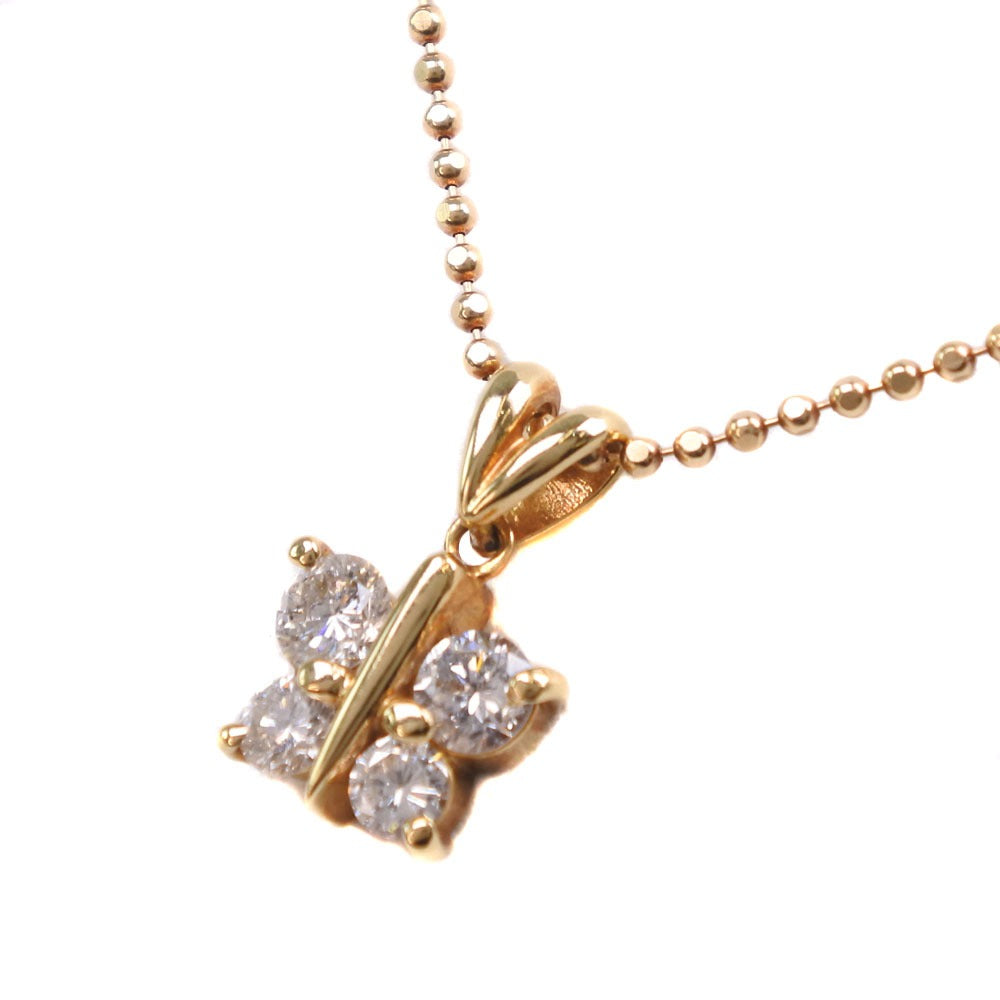 Butterfly Motif Necklace with 0.51 Diamond in K18 Yellow Gold for Women (Second-hand) SA Rank