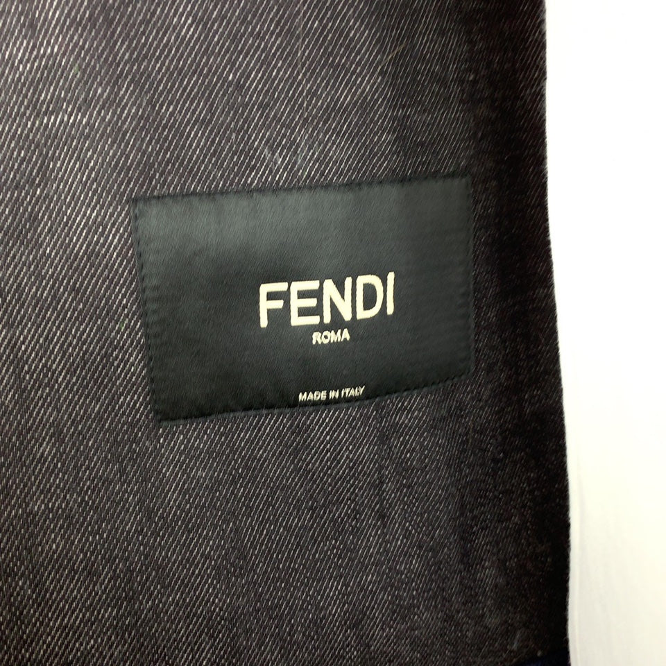 Fendi Coated Denim Riders Jacket 103092 in Excellent Condition