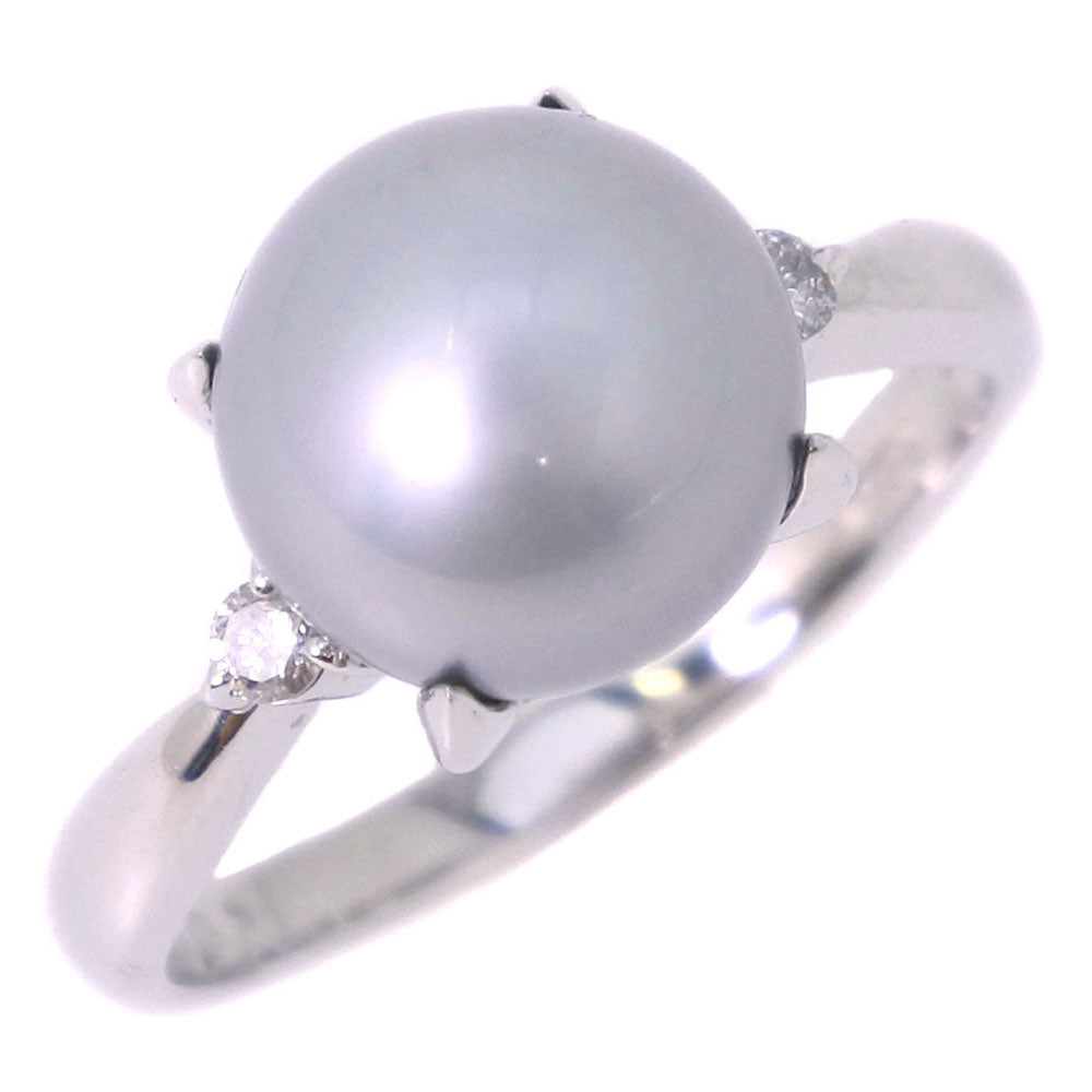 Black Pearl Diamond Ring PT900 Platinum