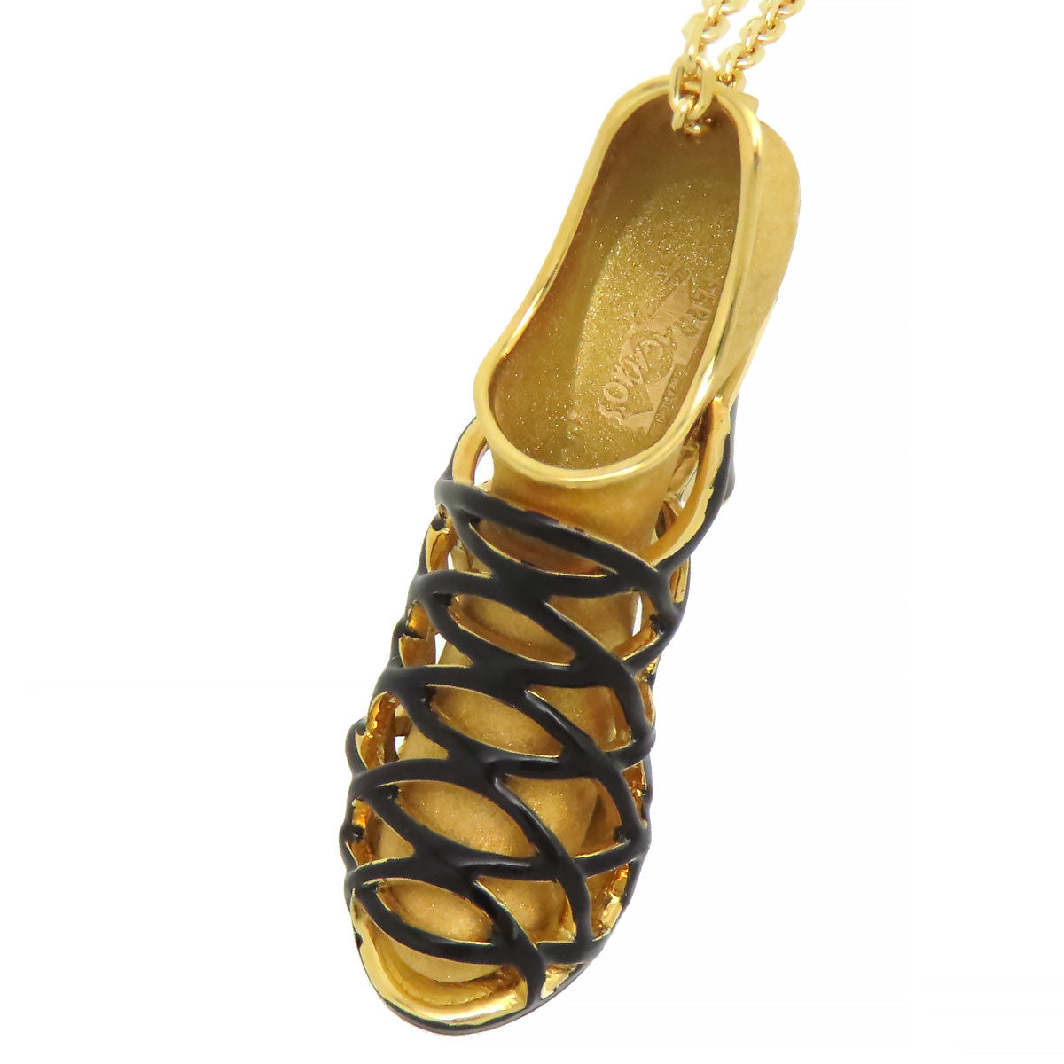 18k Gold Heel Pendant Necklace