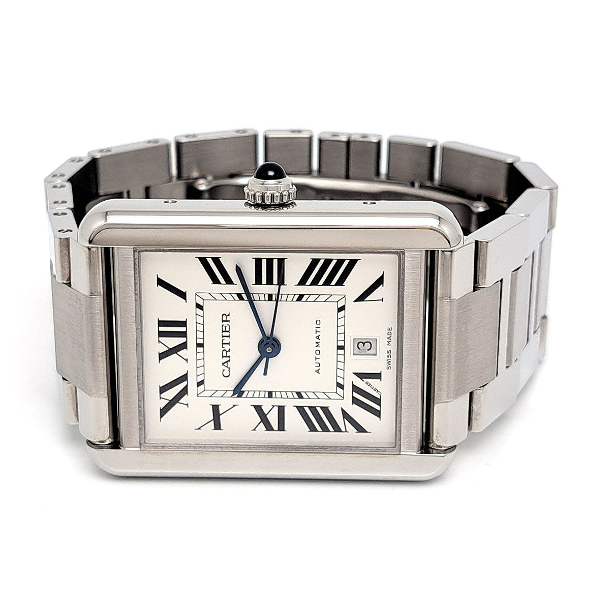 Cartier Tank Solo XL W5200028 Automatic Stainless Steel Men’s Pre-owned Watch W5200028