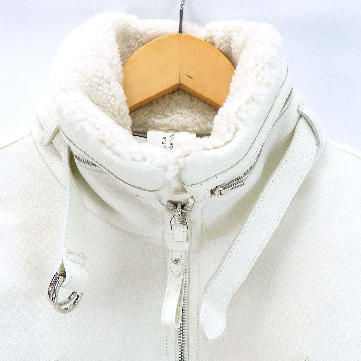 Hermes Leather Stand Neck Zip-Up Jacket