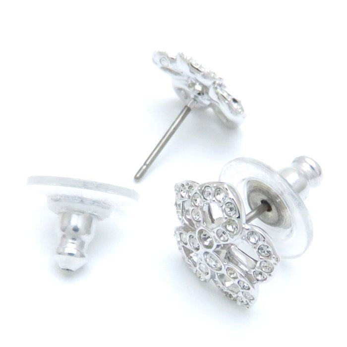 Swarovski Crystal Flower Motif Silver Plated Earrings