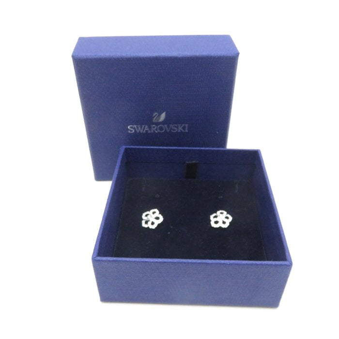 Swarovski Crystal Flower Motif Silver Plated Earrings