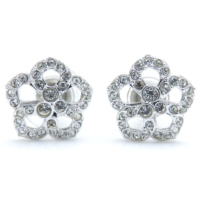 Swarovski Crystal Flower Motif Silver Plated Earrings