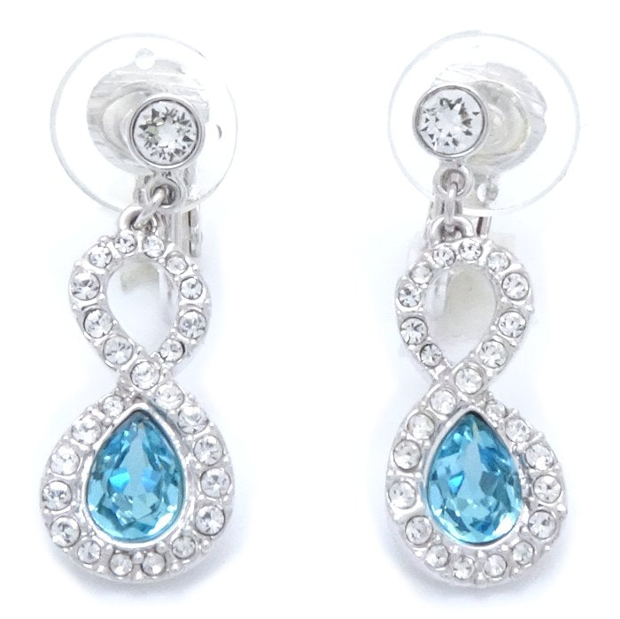 Swarovski Infinity Blue Crystal Silver Earrings