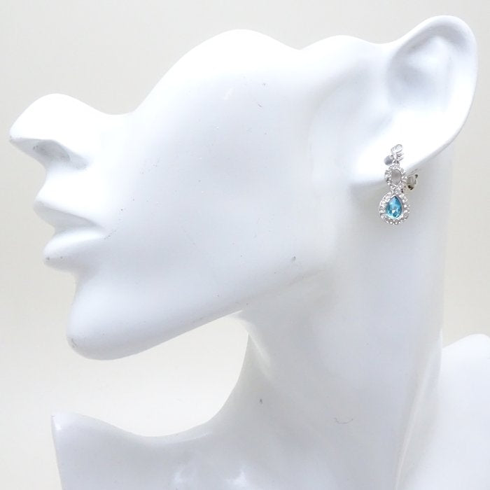 Swarovski Infinity Blue Crystal Silver Earrings