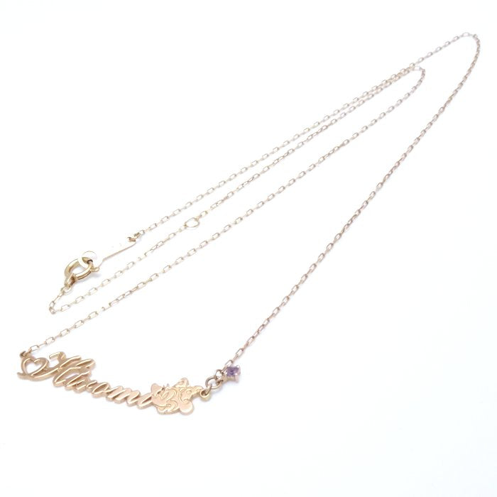 4℃ Disney Minnie Mouse Amethyst K18YG Necklace