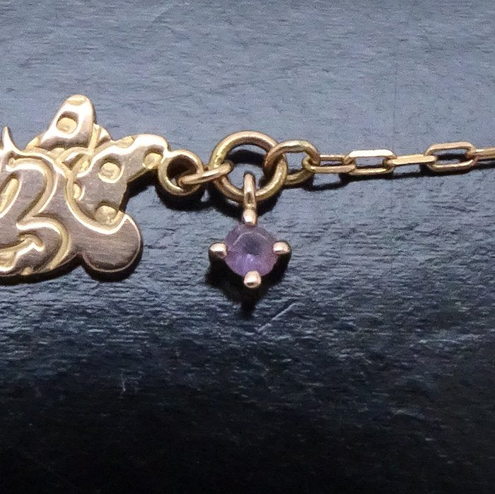 4℃ Disney Minnie Mouse Amethyst K18YG Necklace