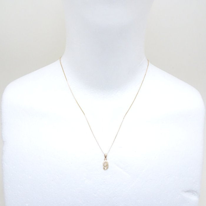 K18YG Yellow Gold Diamond No.9 Necklace