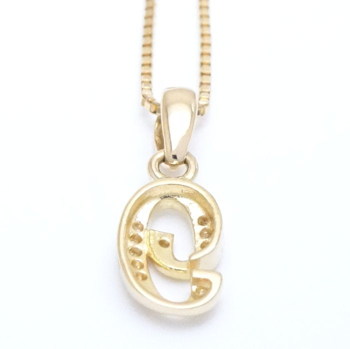 K18YG Yellow Gold Diamond No.9 Necklace