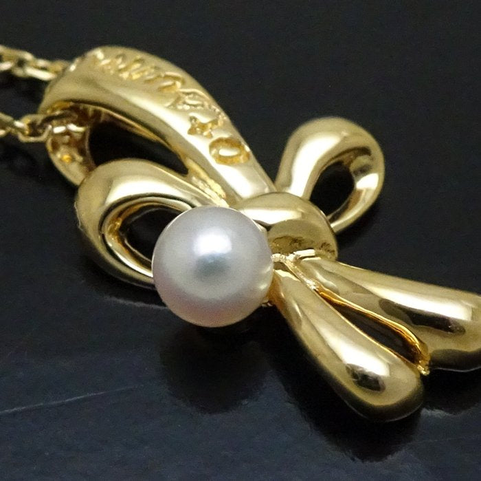 MIKIMOTO Pearl Necklace K18YG Gold