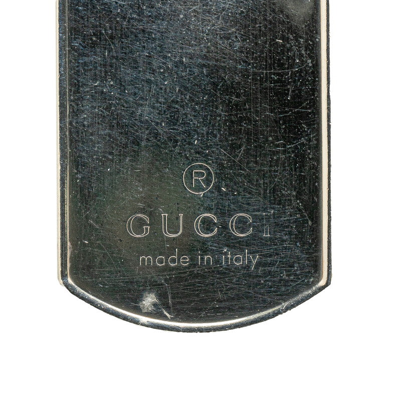 Gucci Silver Dog Tag Plate Necklace