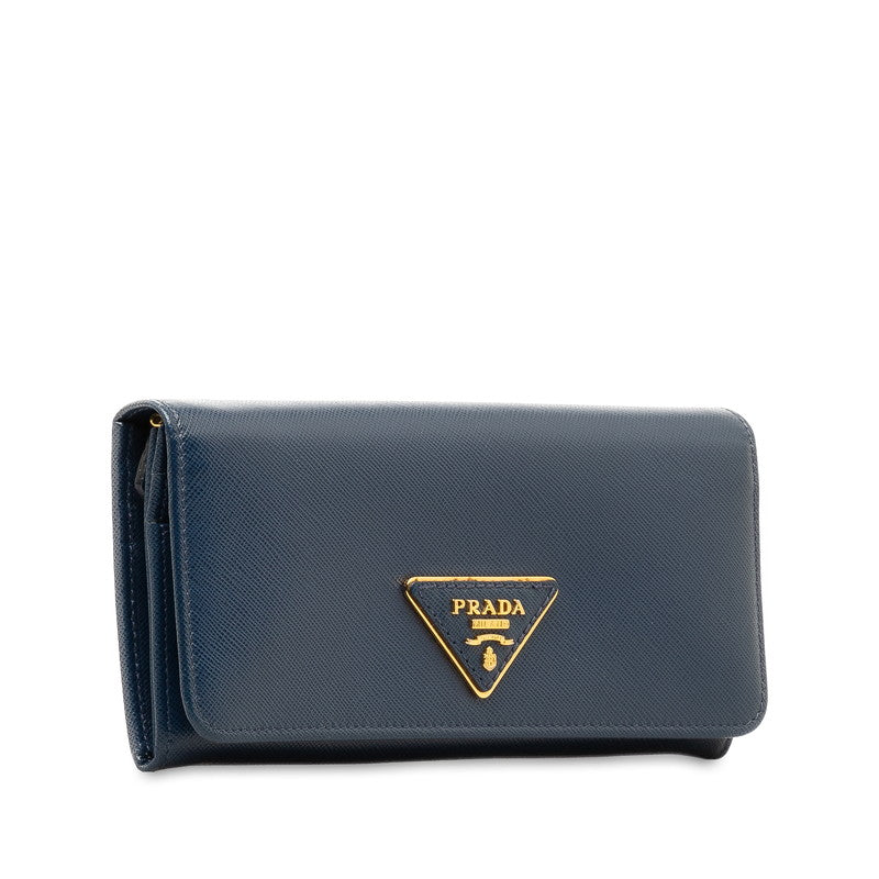 Prada Saffiano Leather Continental Wallet Leather Long Wallet 1M1132 in Excellent condition