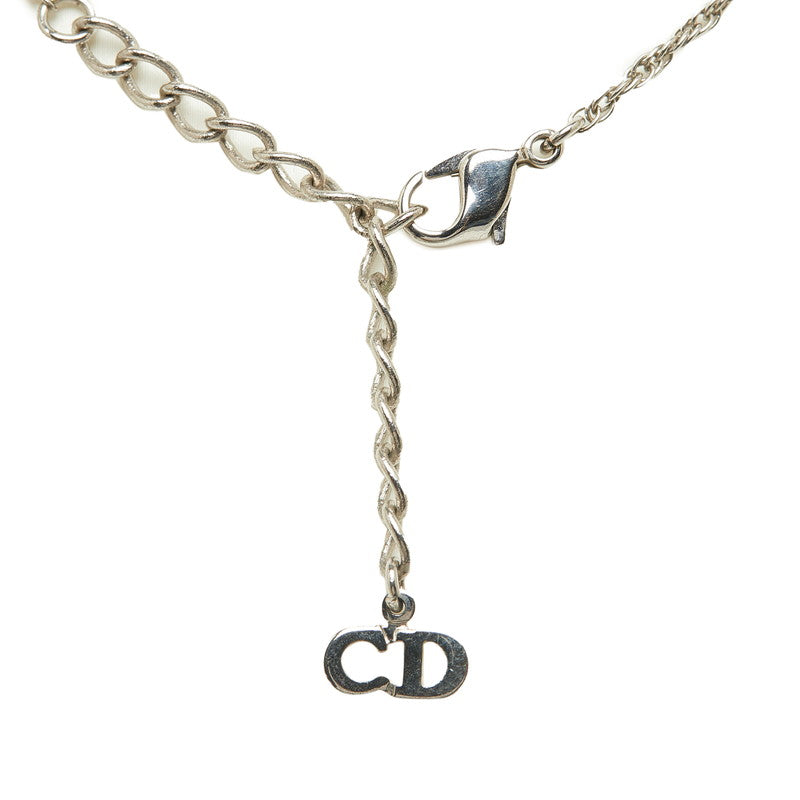 Dior Logo Pendant Necklace Metal Necklace in Good condition