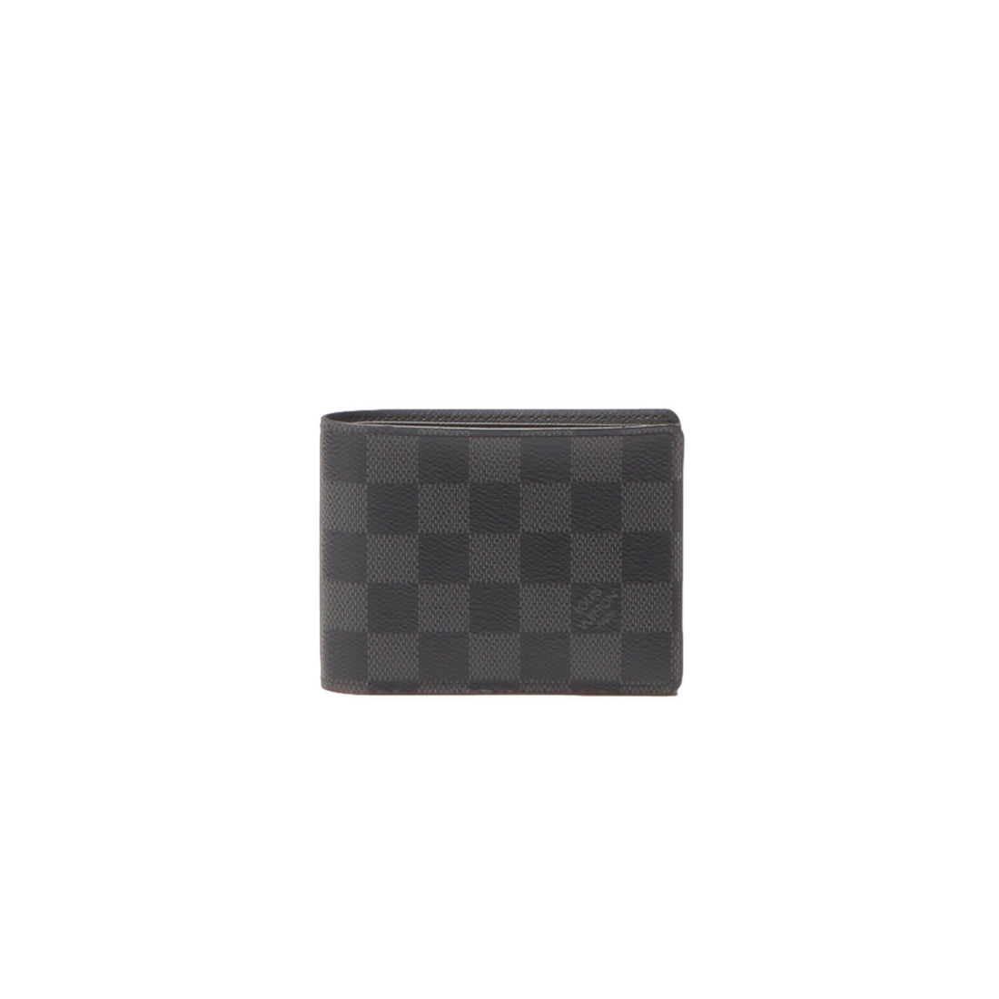 Louis Vuitton Damier Graphite Portefeuille Slender Canvas Short Wallet N63261 in Good Condition