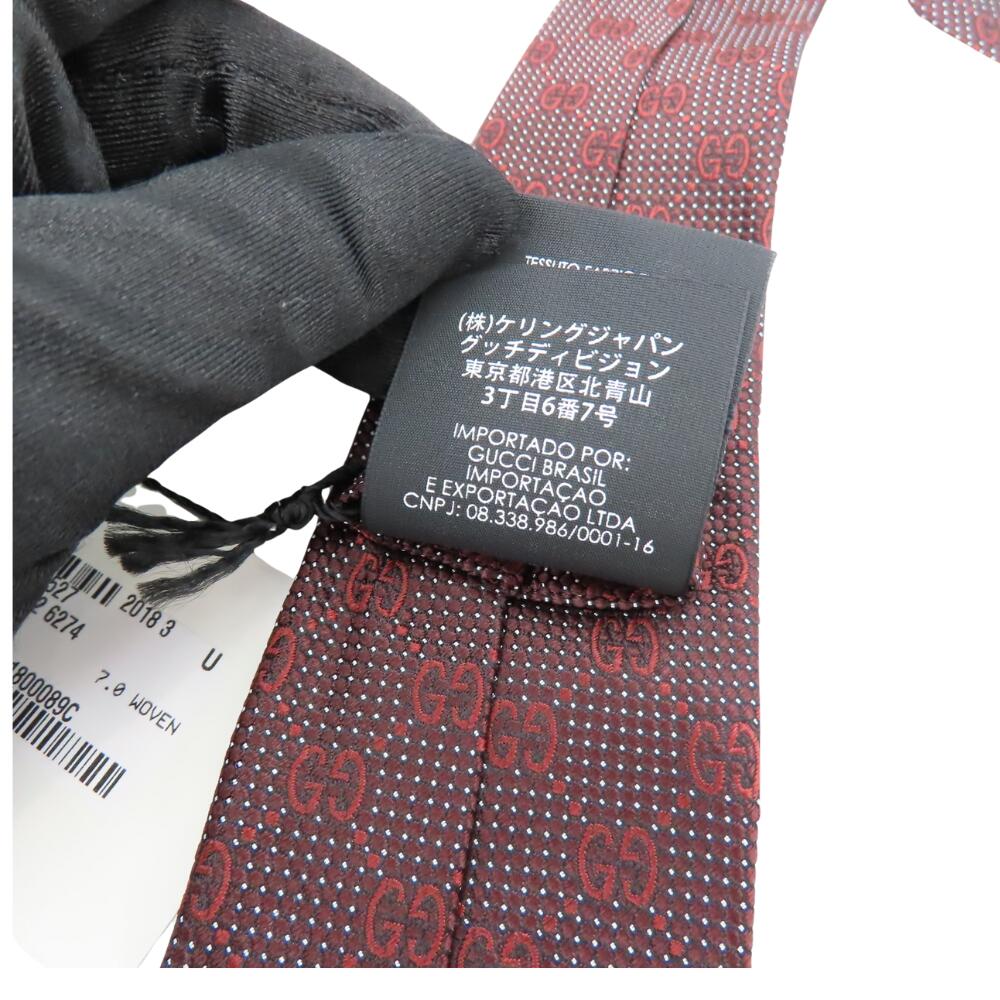 Gucci Silk Tie GG Pattern Red