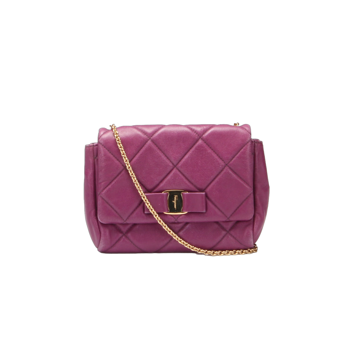 Salvatore Ferragamo Ginny Quilted Leather Crossbody Bag Leather Crossbody Bag in Very Good Condition