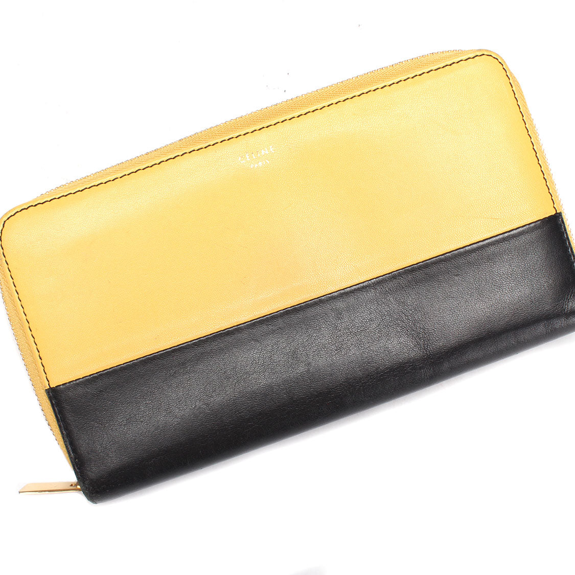 Celine Leather Bicolor Zip Around Wallet Leather Long Wallet in Very Good Condition