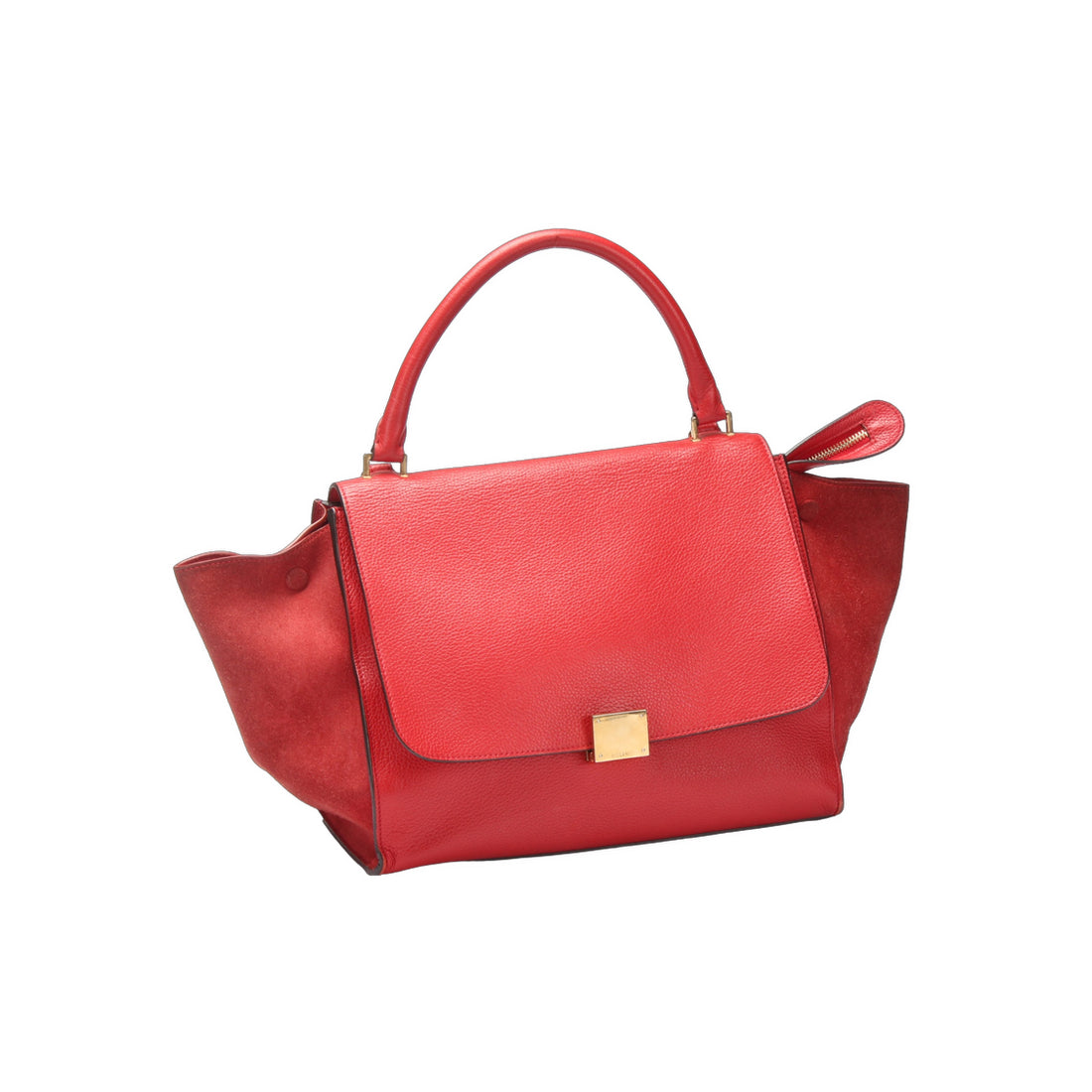 Leather & Suede Trapeze Handbag