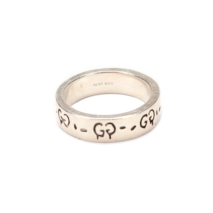 Gucci  Silver GG Ghost Icon Ring  Metal Ring in Great Condition