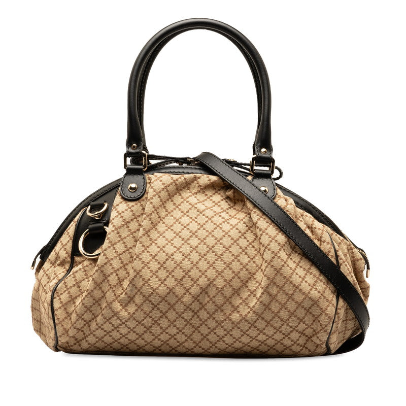 Gucci Sukey 2WAY Leather Canvas Handbag