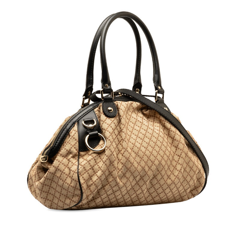 Gucci Sukey 2WAY Leather Canvas Handbag