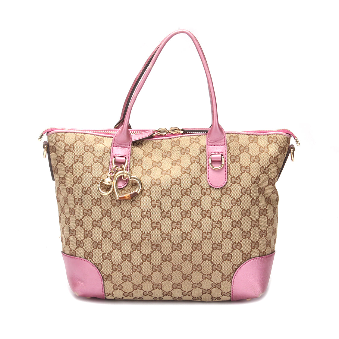 GG Canvas Heart Bit Tote