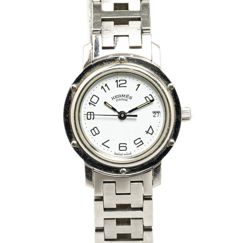 Hermes Clipper Quartz Watch Stainless Steel CL4.210