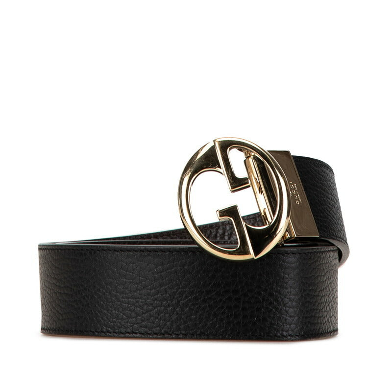 Gucci Interlocking G Leather Belt Black