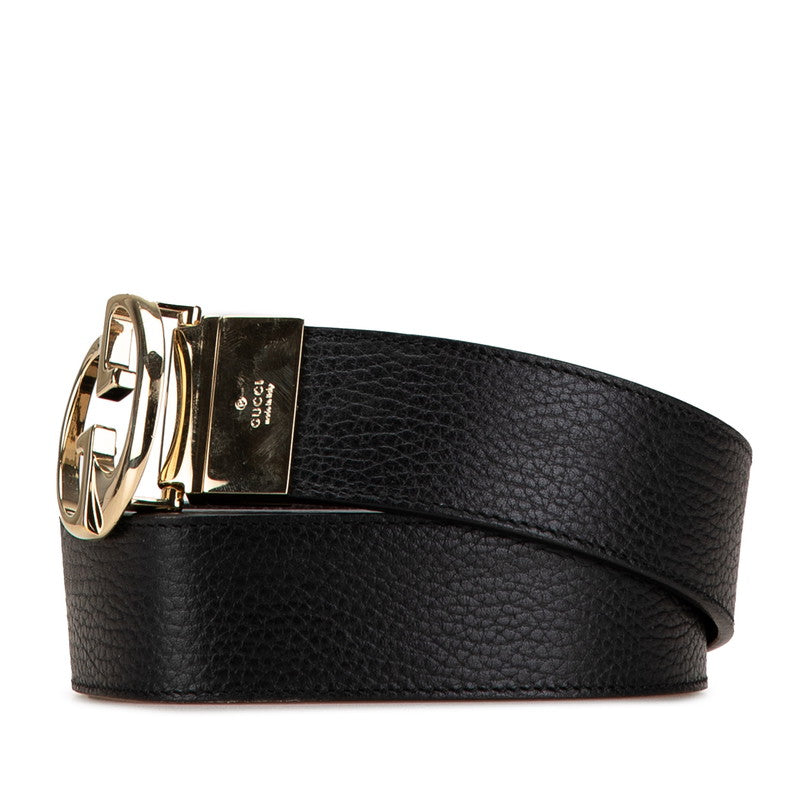 Gucci Interlocking G Leather Belt Black