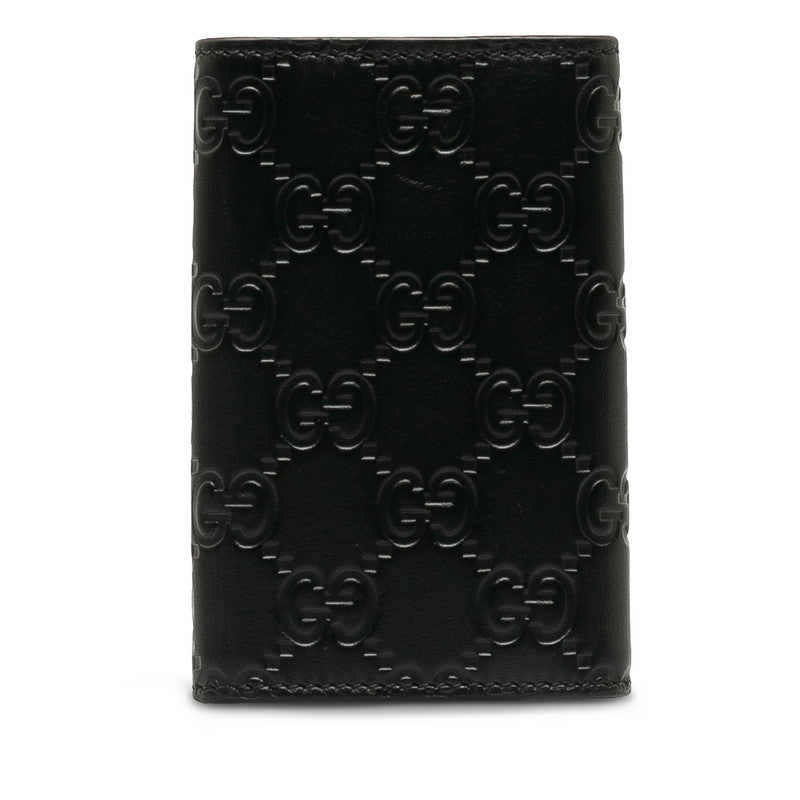 Gucci Leather Interlocking G Key Case Black