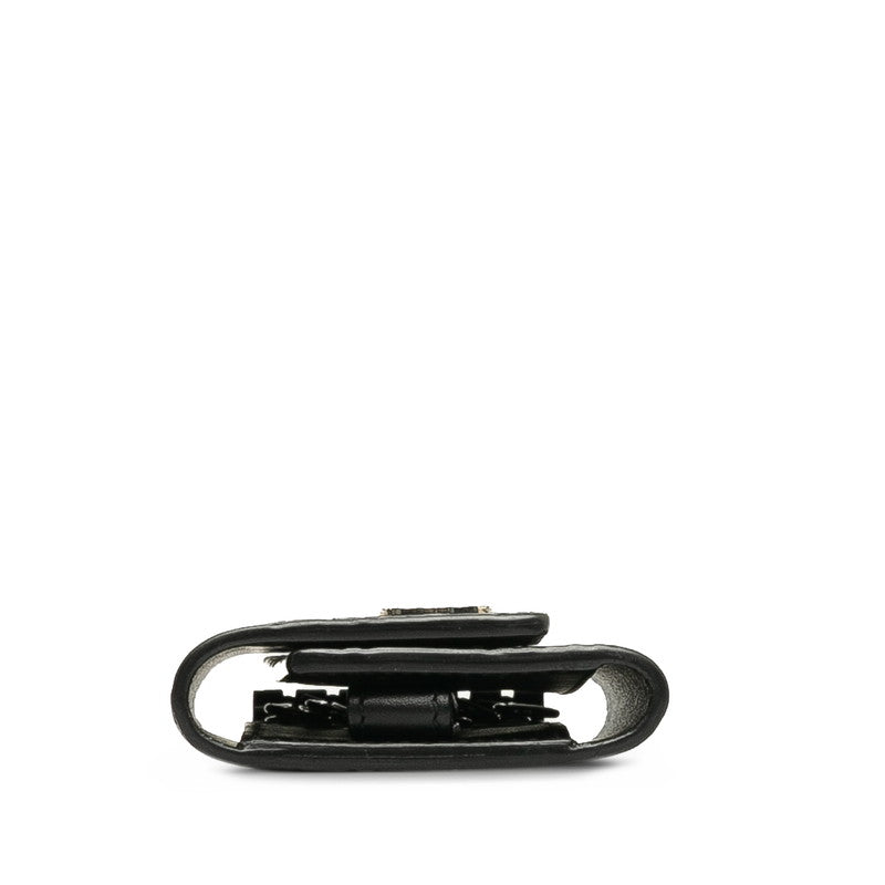 Gucci Leather Interlocking G Key Case Black