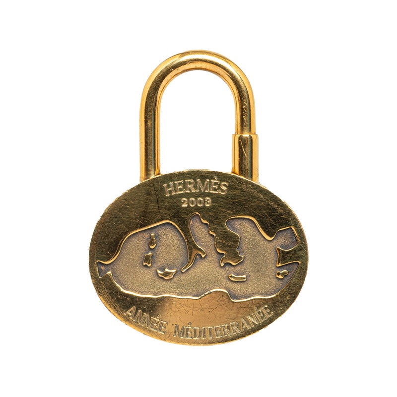 Hermes Mediterranean Cadena Padlock Gold Plated Pendant