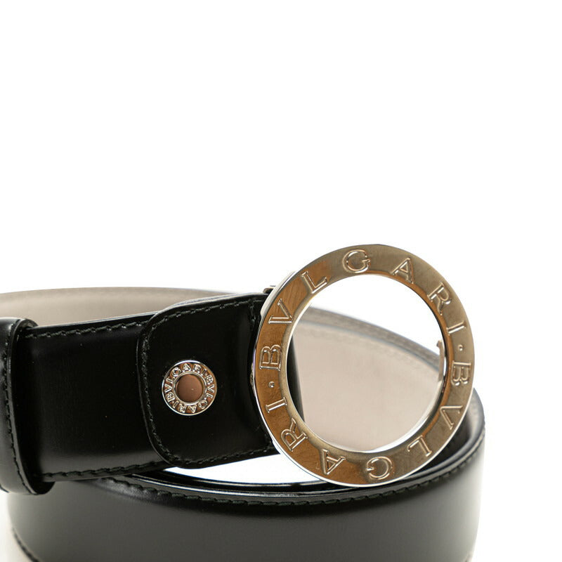 Bvlgari Grain Leather Belt Black