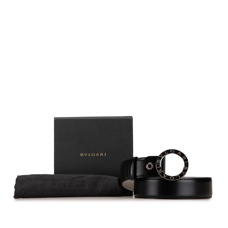 Bvlgari Grain Leather Belt Black