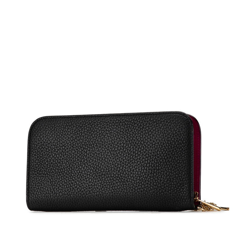 Dior Diorissimo Leather Zip Wallet Black Purple