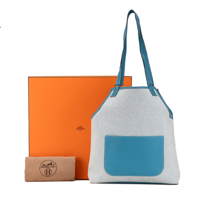 Hermes Jardiniere PM Tote Bag Blue Jean