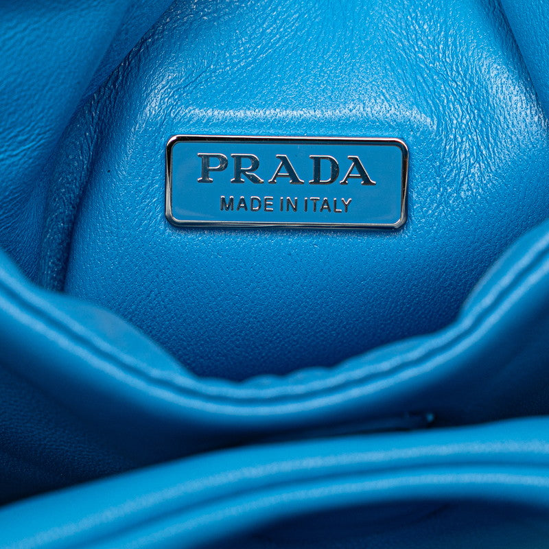 Prada Nappa Leather Soft Padded Mini Handbag 2WAY Light Blue in Great Condition