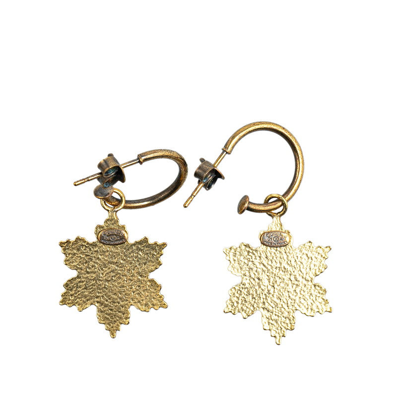 Chanel Snowflake Motif Earrings Gold